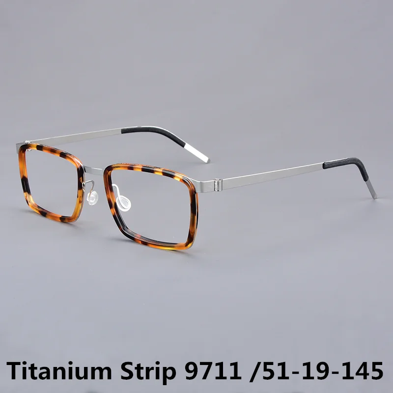 Square Glasses Frame Denmark Screwless Men Women 9711 Titanium Strip Eyeglasses Ultralight Thin Business Spectacle Classic 2025