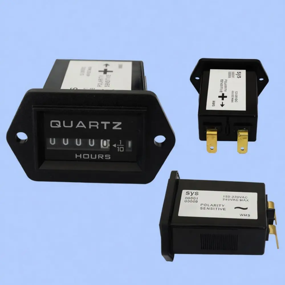 Electric Hour Meter For Heavy Equipment Excavator Generator Crane Maintenance Cycle Timing Tracking Indicator