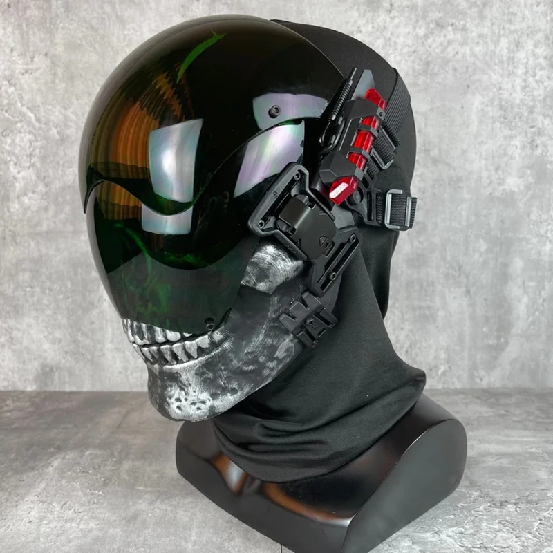 CyberPunk Black Handmade DIY Skull With Light   Masks Music Festival And Rock Scene Props Fit Forhalloween And Party Cosplay