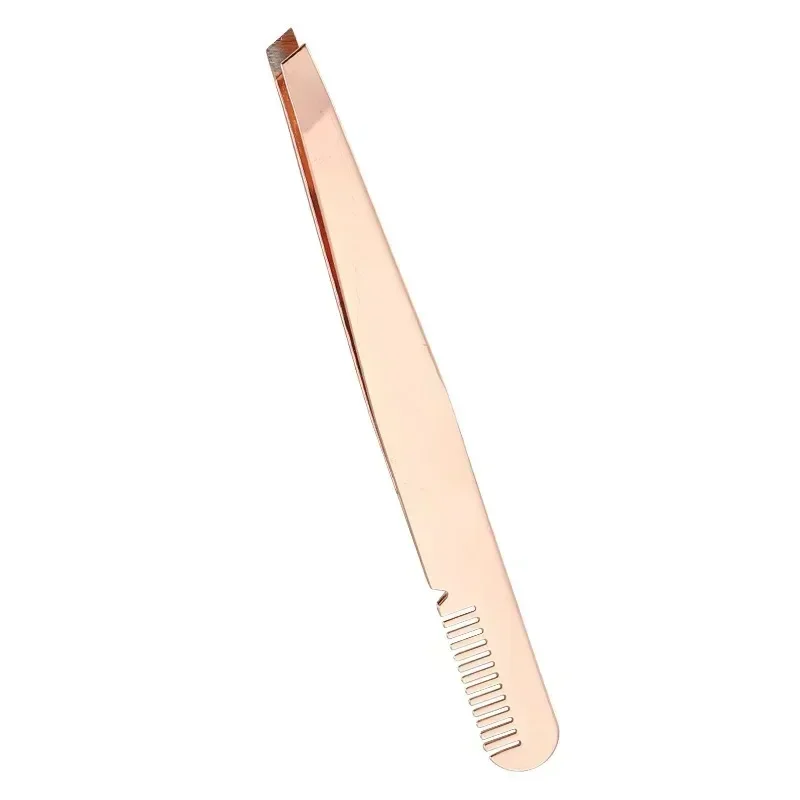 Klips do rzęs ze stali nierdzewnej o grubości 1,2 mm Pęseta do rzęs Ukośne usta z grzebieniem Klips do brwi Narzędzie kosmetyczne Ostre pęsety do rzęs — zdjęcie 5