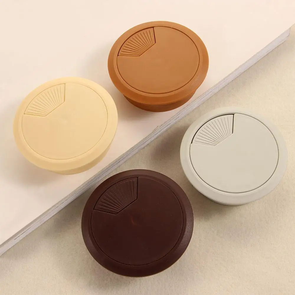 جولة ABS الأثاث الأجهزة مكتب الكمبيوتر للمنزل مكتب خط ثقب غطاء سلك تخزين الرف كابل ثقب غطاء الجدول جروميت