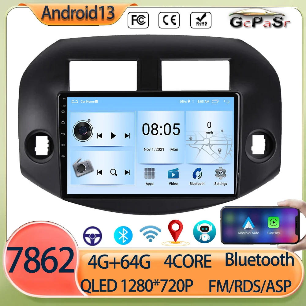 

Android 13 For Toyota RAV4 3 XA30 2005-2013 Multimedia Car Vehicle Monitor Video Screen TV Navigation Radio Anto Wifi GPS Stereo