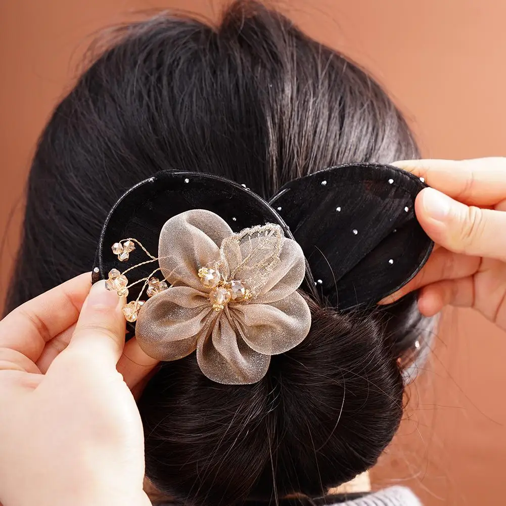 Flower Hair Clip Women Girls Hair Bun Maker Flexible Non-slip Lazy Hair Curler Twist Hairstyle Bun Elegant Hair Styling Tools