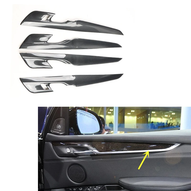 For BMW X5 F15 2014-2018 Right Hand Drive Plastic Carbon Fiber Style Decorative Accessory Car Interior Gear Door Trims Stickers image 3