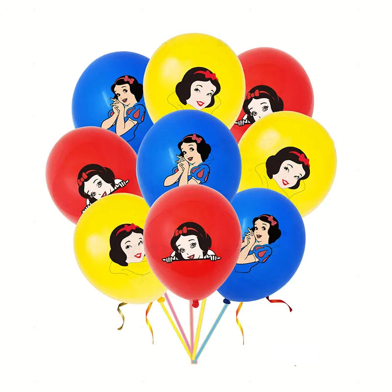 Snow White Disposable Tableware Birthday Party Decor Backdrop Baby Shower Plate Sling Cup Banner Flag Foil Balloon