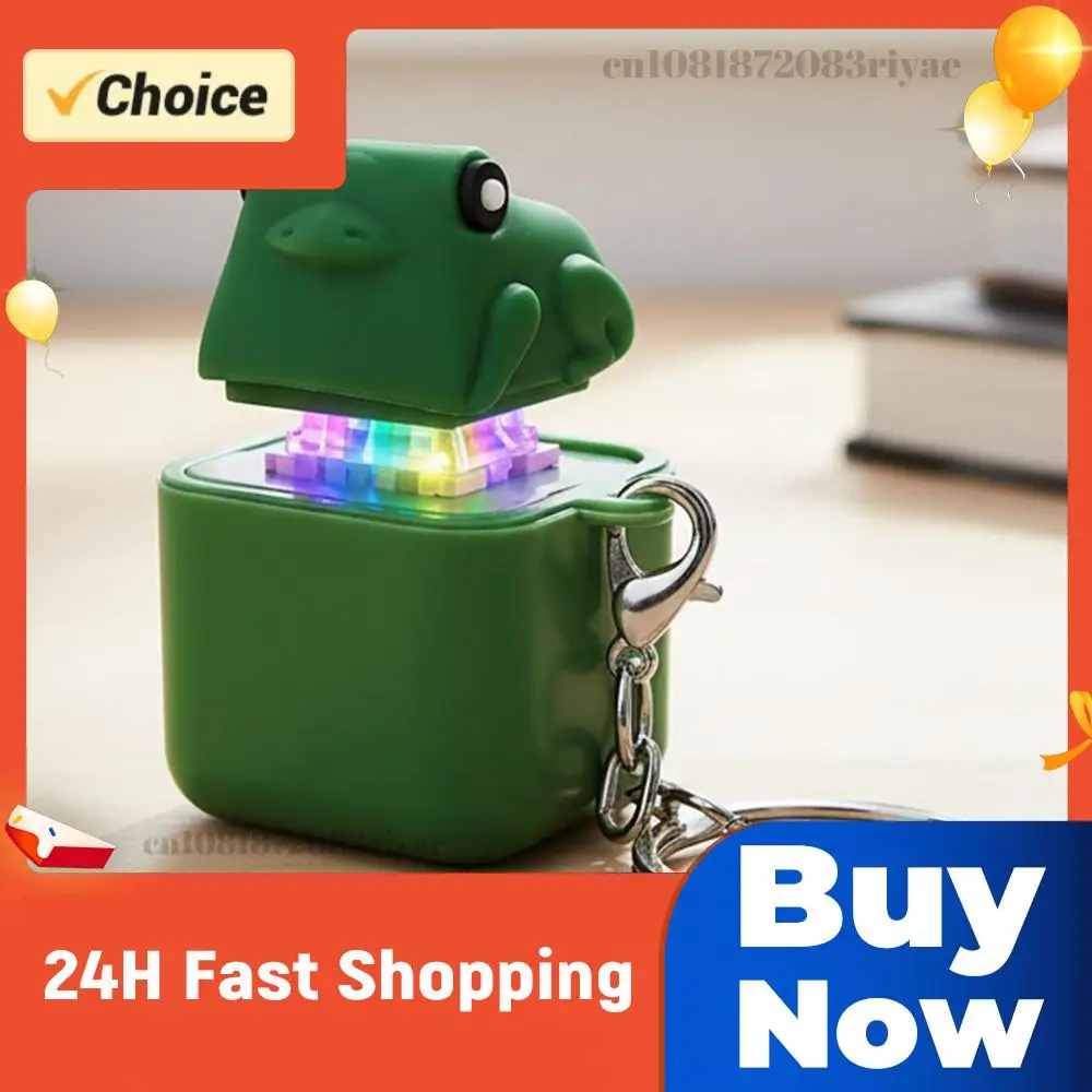 Rechargeable Sound Button Fidget Keychain W/ Sound LED Lights Keyboard Clicker Frog Fidget Toys for Kids Boys Girls Gift