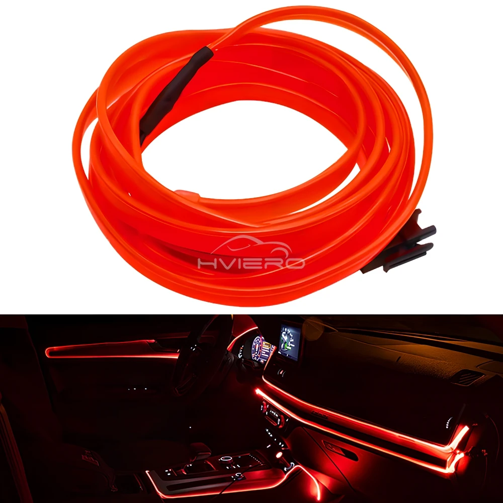 Heißer Verkauf 1/2/3/5M Auto Innen Beleuchtung LED Tür Streifen Dekoration Girlande Draht seil Rohr Linie Flexible Neon Lampen Bar USB Stick – Detail 1