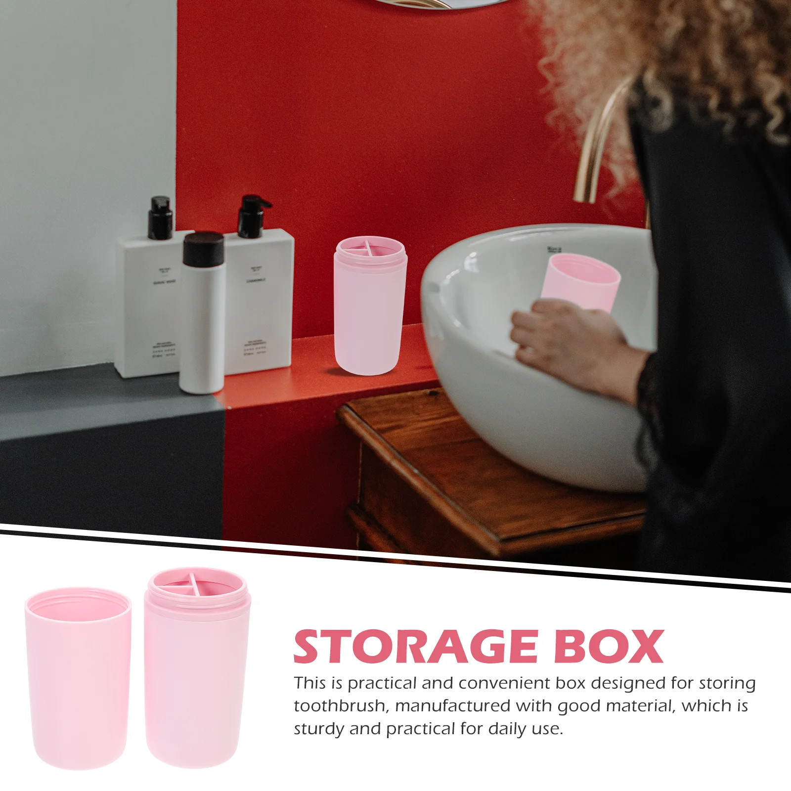 

2pcs Toothbrush Storage Box Portable Travel Case For Outdoor Home Use Compact Lightweight Toothbrush Holder Durable Convenient