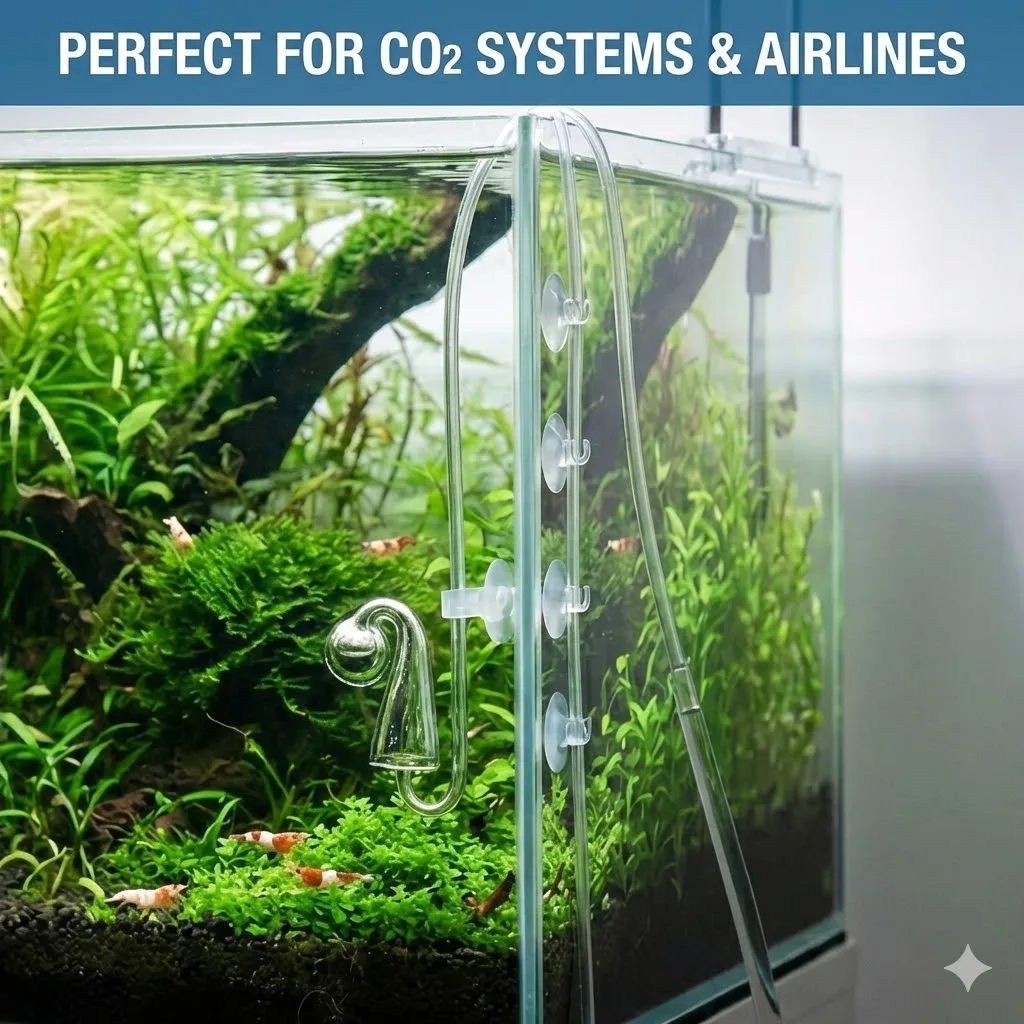 30/50 Stück transparente Aquarium-Saugnäpfe für Luftschläuche, starke Halterungen für Aquarienschläuche, 4/6 mm Sauerstoffrohrklemmen, Zubehör – Detail 8