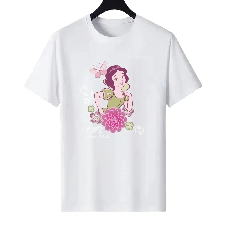 

Disney Princess Pattern Woman Fashion Sporty Parent-child Clothing Loose Tops Ladies Cheap Y2k Short Sleeves T-Shirt Sweatshirts