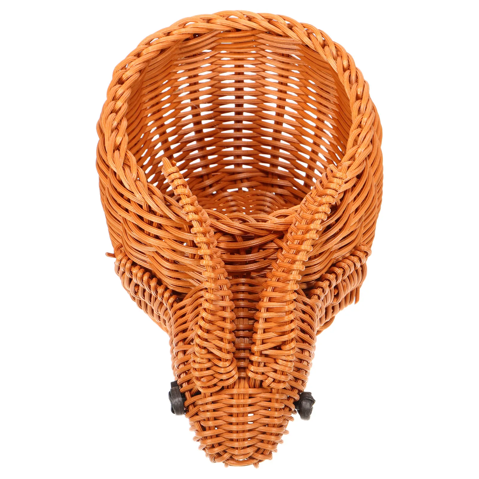

Imitation Rattan Handwoven Rabbit Storage Basket Animal Shape Decorative Organizer Open Top Multipurpose Home Nursery Woven Bin
