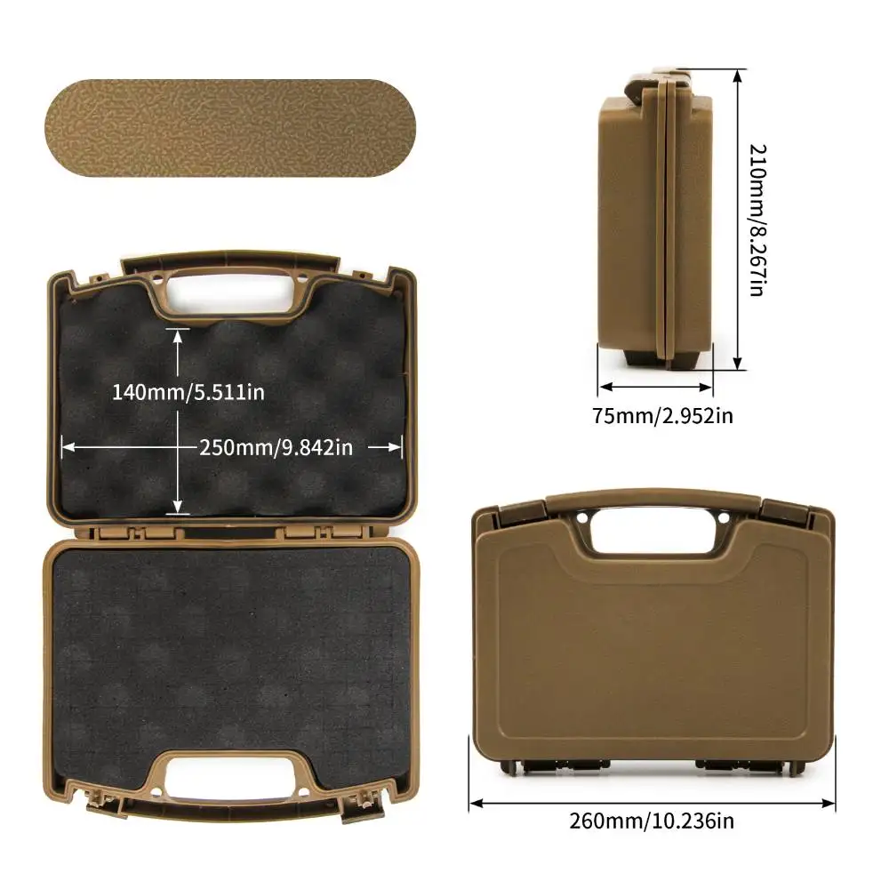 GUGULUZA ABS Gun Case Pistol with Foam Portable Storage Gun Box Lockable Waterproof Hard Gun Case for Hunting Airsoft Paintball view 2