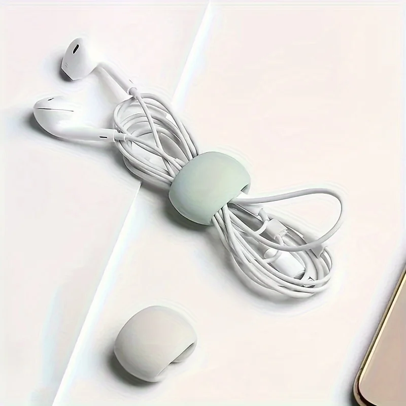 6 Stück Silikon-Kabelorganizer - Multifunktionale Kabelbinder für Kopfhörer & Ladekabel, Einfache Reise-Kabelmanagement-Clips