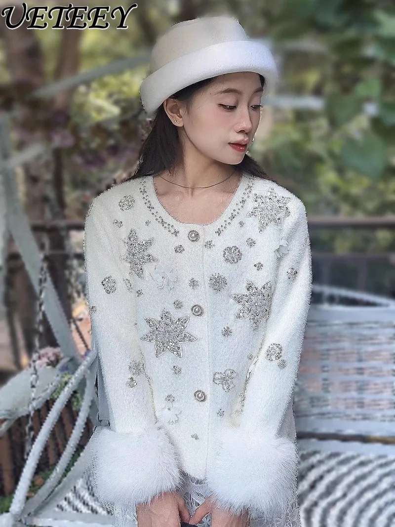 

Высококачественное роскошное тяжелое элегантное короткое пальто с цветочными пайетками и бисером, осень-зима, плюшевая куртка на флисовой подкладке с блестками из бисера