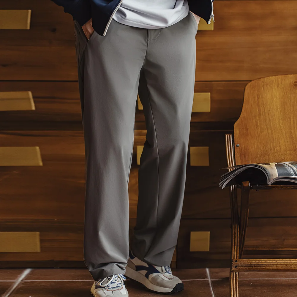 Maden  Lightweight Commuter Casual Pants CleanFit Dress Trousers Elastic Wrinkle-Resistant Office Men's Long Pants for Summer