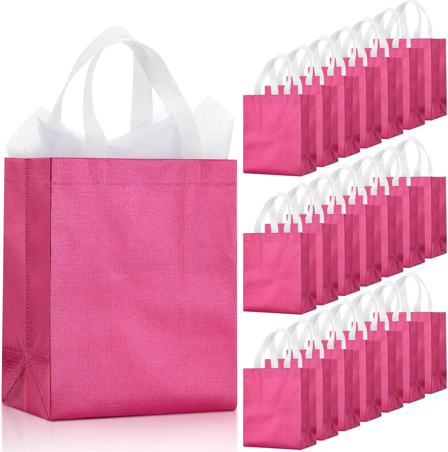 

Многоразовые подарочные пакеты с бумажными салфетками, глянцевые нетканые сумки-тоут с ручками, хозяйственные сумки для покупок на День святого Валентина, свадьбу