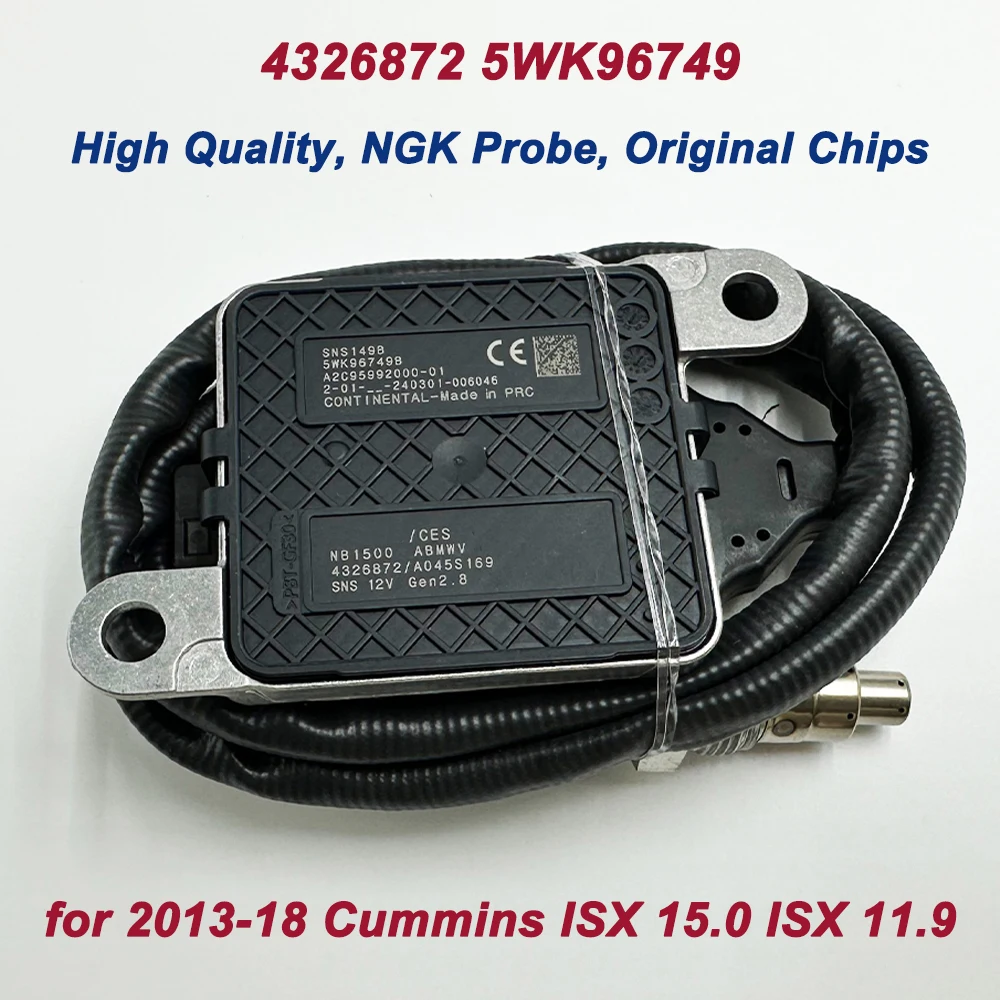 

4326872 5WK96749 High Quality NGK Probe Nitrogen Oxide Nox Sensor 5WK96749B 2872942NX for 2013-18 Cummins ISX 15.0 ISX 11.9 12V