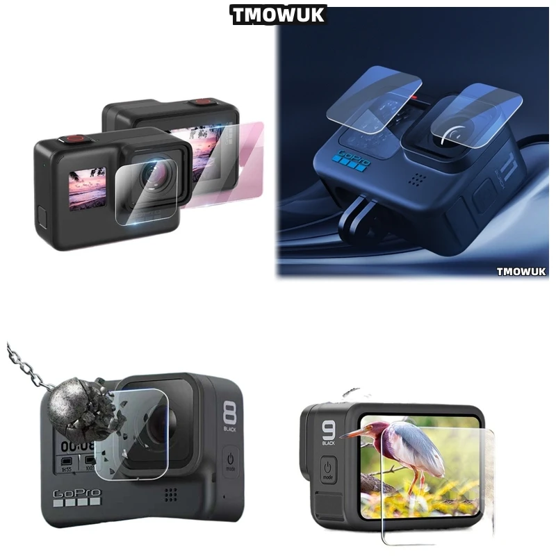 

For GoPro Hero12 11 10 9 Shockproof Screen Protector - 9H Tempered Glass Privacy View Full Coverage With Anti-Scratch & Anti-Dus