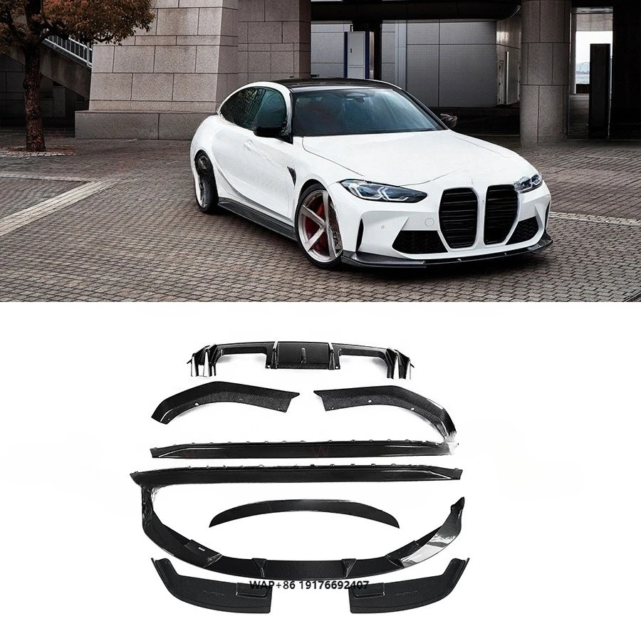 3D Carbon Fiber Bodykit Front Lip Rear Diffuser Side Skirts Spoiler Body Kit for G82 M4 Car Accessories Bodykit