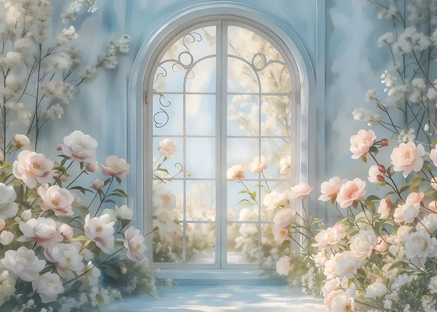 Mehofond خلفيات للتصوير الفوتوغرافي الربيع زهرة حديقة العجائب فتاة حفلة عيد ميلاد رومانسية الباب الأمامي ديكور خلفية الصورة