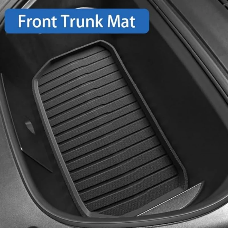 For Tesla Model Y 2021-2024 XPE Floor Mats，RHD LHD Floor Mats All Weather Trunk Floor Mat Waterproof Non-Slip Cargo Liner