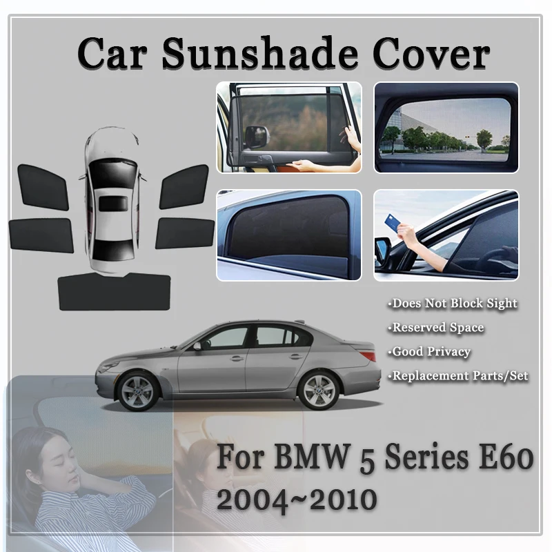 

Car Sunshade Pads For BMW 5 Series E60 2003~2010 Anti-UV Magnetic Net Sun Visor Window Shade Covers Windshields Auto Accessories