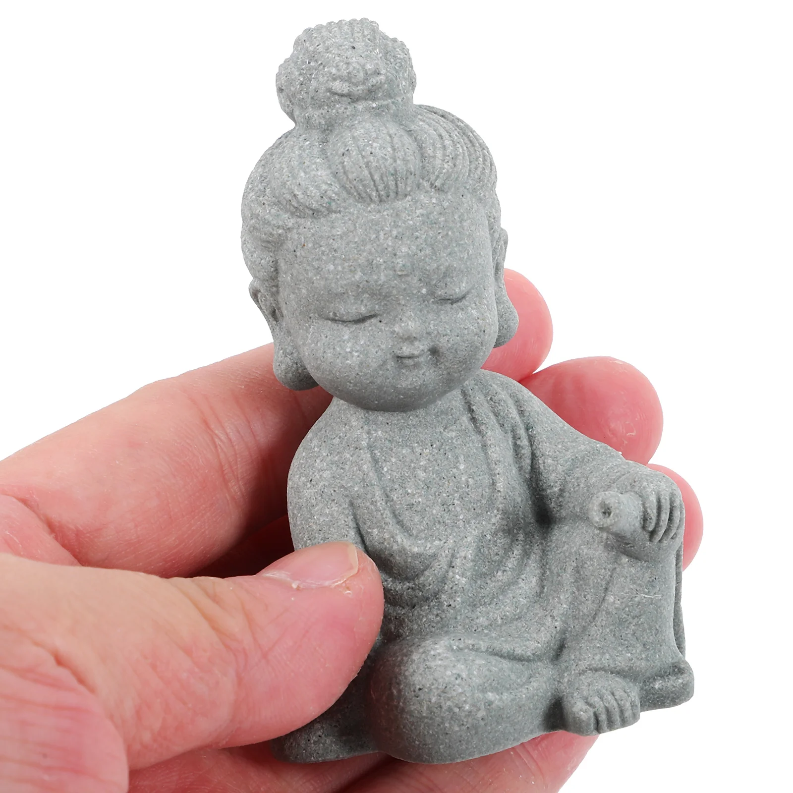 

Small Avalokitesvara Buddha Statue Ornaments Synthetic Resin Figurines for Office