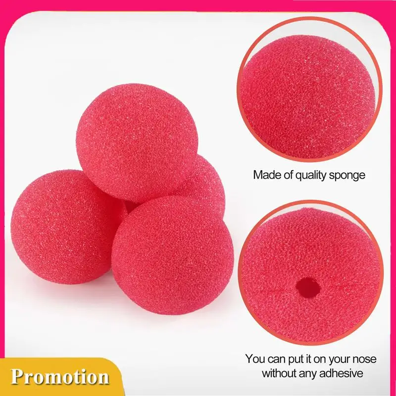 

Best Pick 10Pcs Adorable Red Ball Sponge Clown Nose For Party Wedding Decoration Christmas Halloween Costume Magic Dress Accesso
