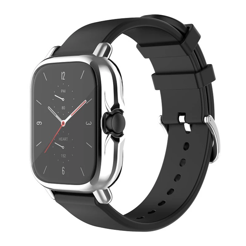 Protective Cover for Amazfit GTS 2 TPU Case for Huami Amazfit GTS 2E Smartwatch Protector A1968 Full Coverage Black