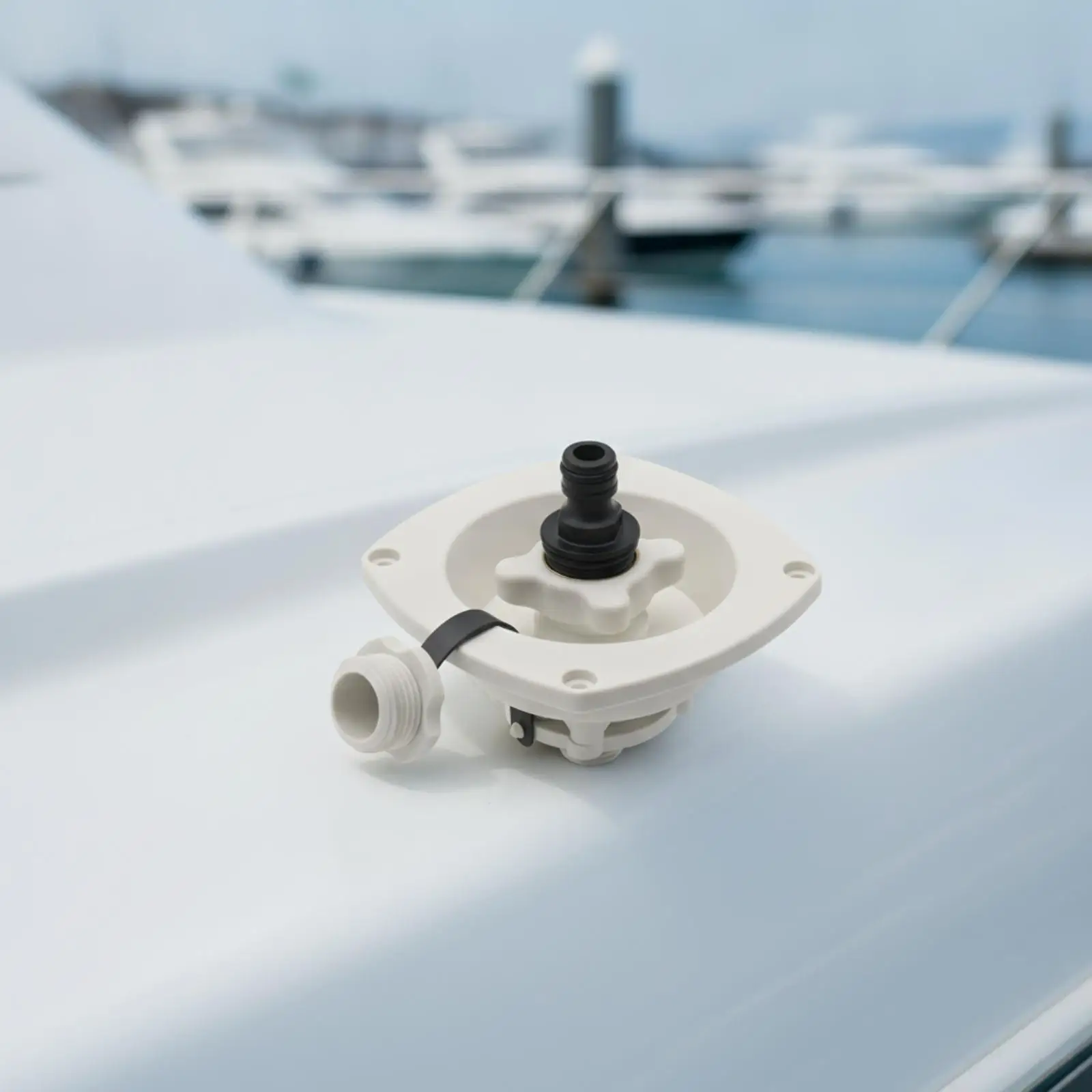RV Water Inlet Fitting Wall-Mount Recreational Vehicle Water Fill Inlet Square for Boats