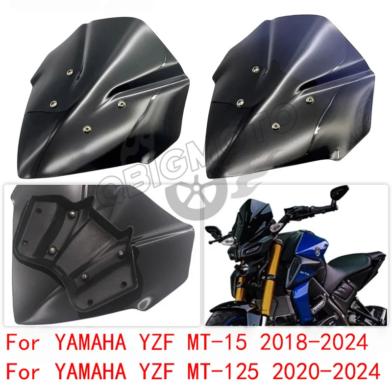 

YZFMT15 2024, лобовое стекло для мотоцикла, уличного спорта, велосипеда, лобовое стекло для YAMAHA YZF MT15 MT125 MT-15 YZFMT125 2023 2022 2021-2018