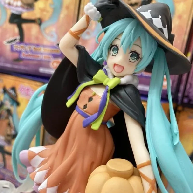 

Original Taito Hatsune Miku Anime Figure Girl Dress Pumpkin Autumn Clothes Halloween Decor Action Figurine Model Toys For Kids