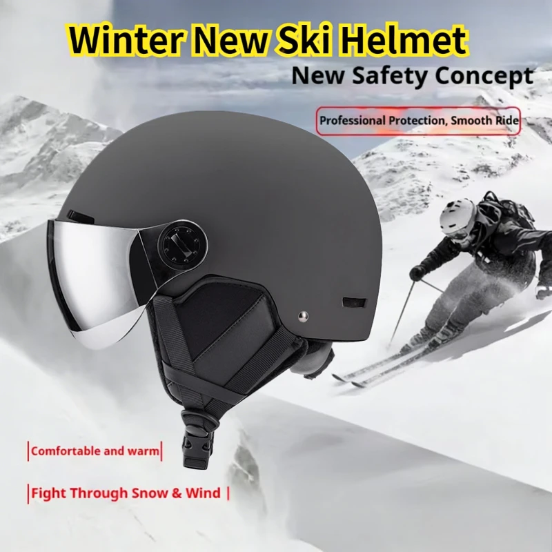 

Outdoor Professional Ski Helmet EPS+ABS Combined Breathable Goggles Integrated Ski Safety Helmet