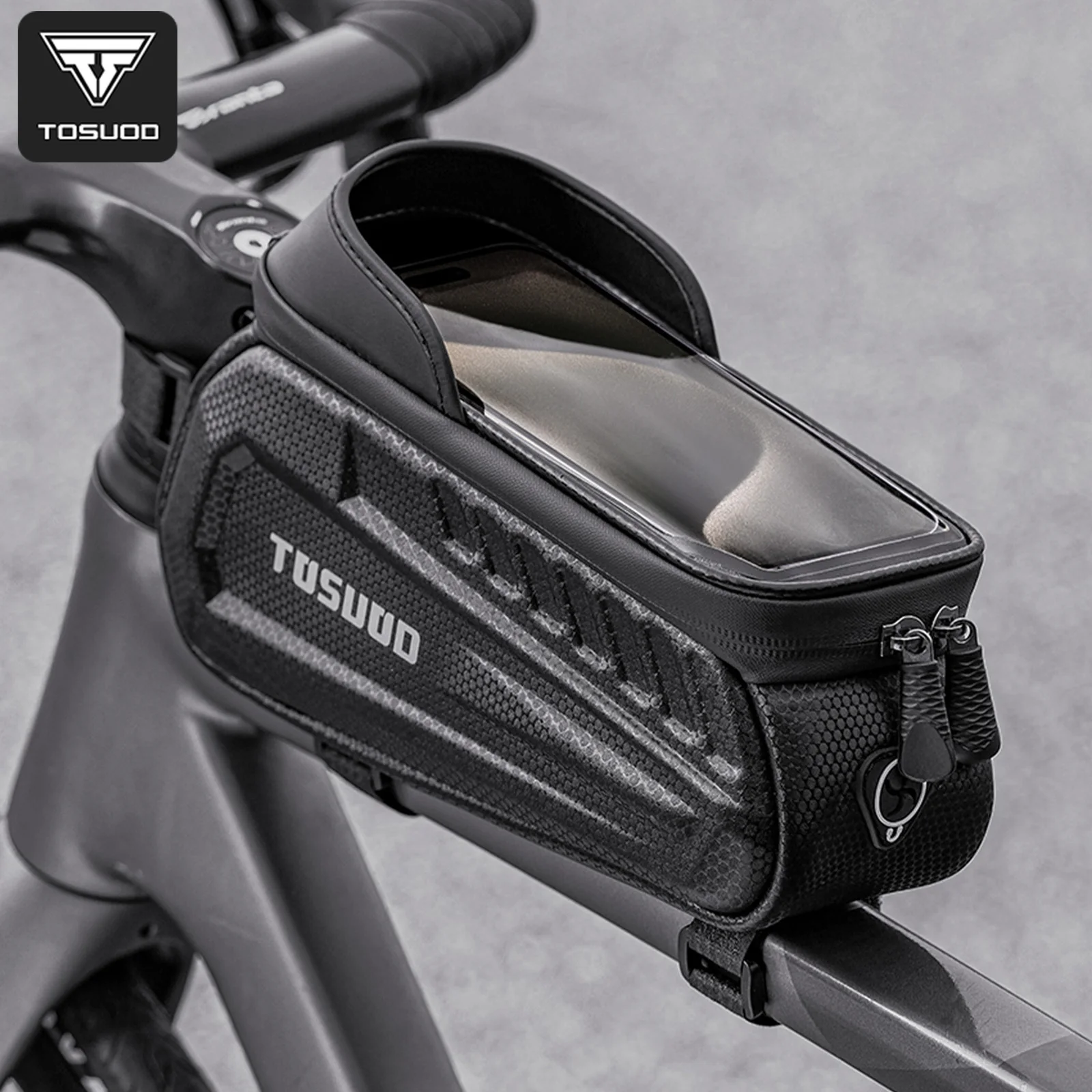 

TOSUOD Bicycle Top Tube Bag Touch Screen Waterproof Frame Bag 8 inches Phone Bag for MTB Road Bike Cycling Accessories