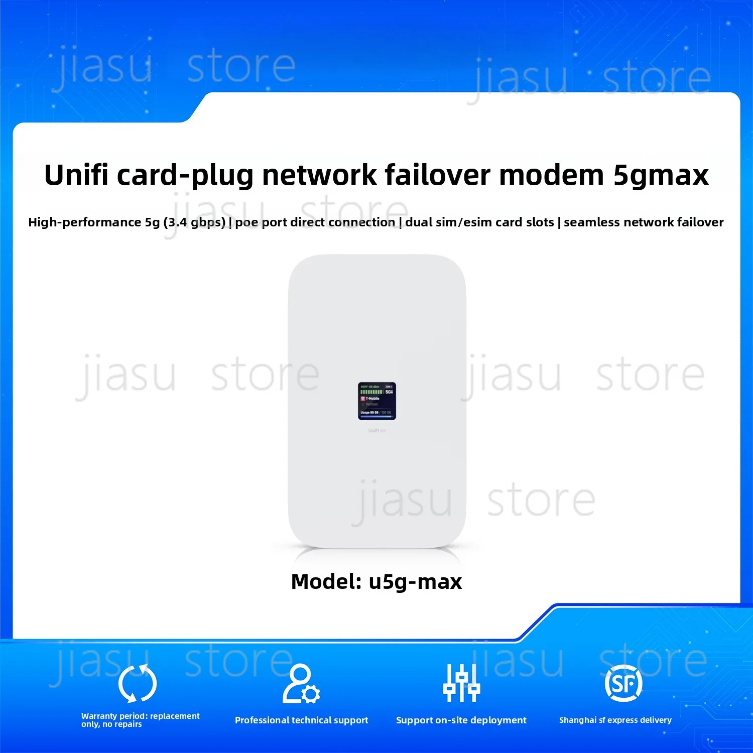 

U5G-Max 5G Plug-in PoE Backup Seamless Failover Modem SIM Card