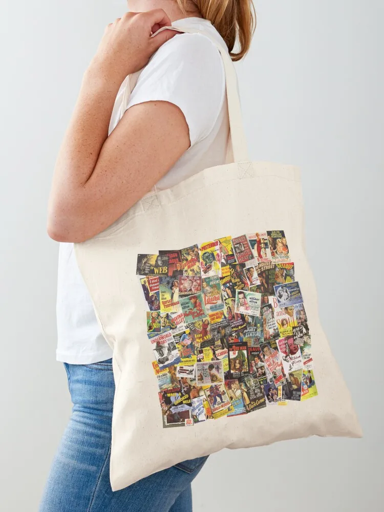 Film Noir Poster Collage Tote Bag personalized tote bag luxury women shopping cart bags tote bag university