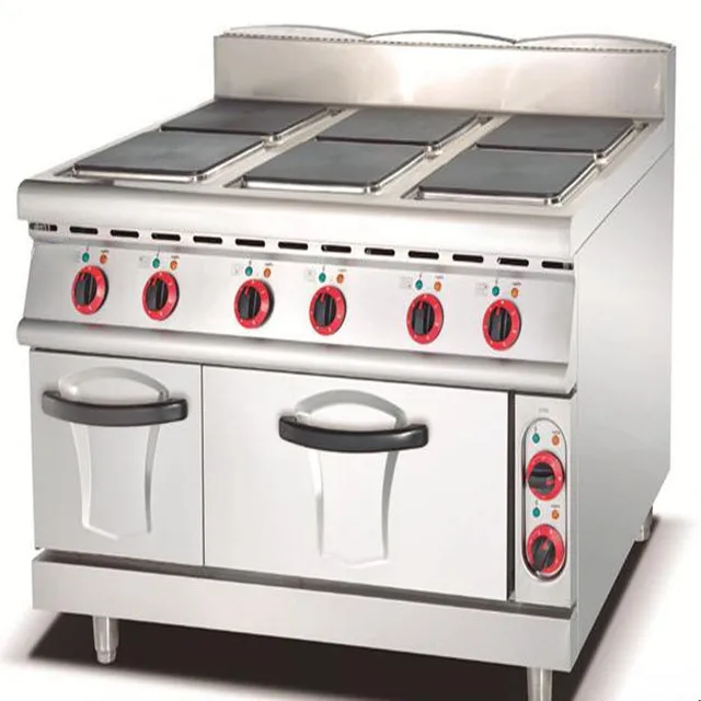 Electric Range With 6-hot Plate And Oven Square Plate #900 Stainless Steel Electric Range Cooking Oven With Cast Iron