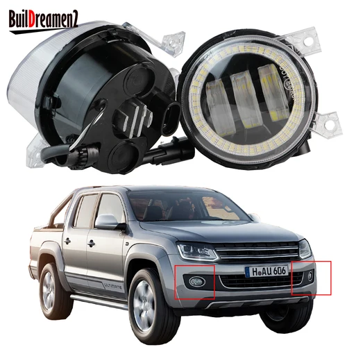 Luz LED antiniebla para camión, lámpara de circulación diurna, Ojo de Ángel, DRL, para Volkswagen VW Amarok 2010, 2011, 2012, 2013, 2014, 2015, 2016, 2X30W