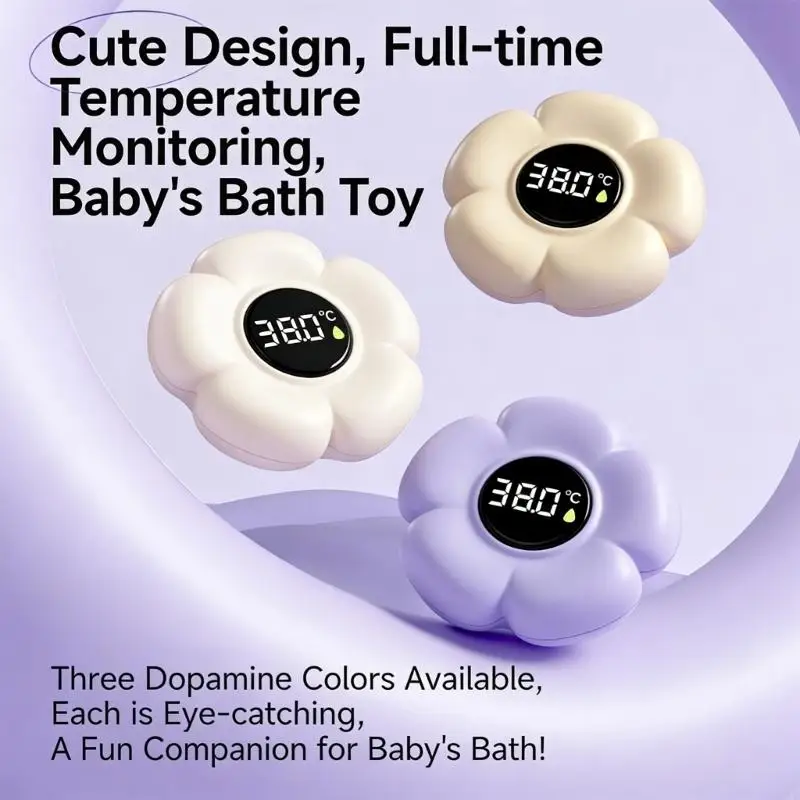 Baby Bath Thermometers Cartoon Flower Shaped Thermometers Water Temperature Meter Detector Safety Bath Toy Floating Toy A2UB