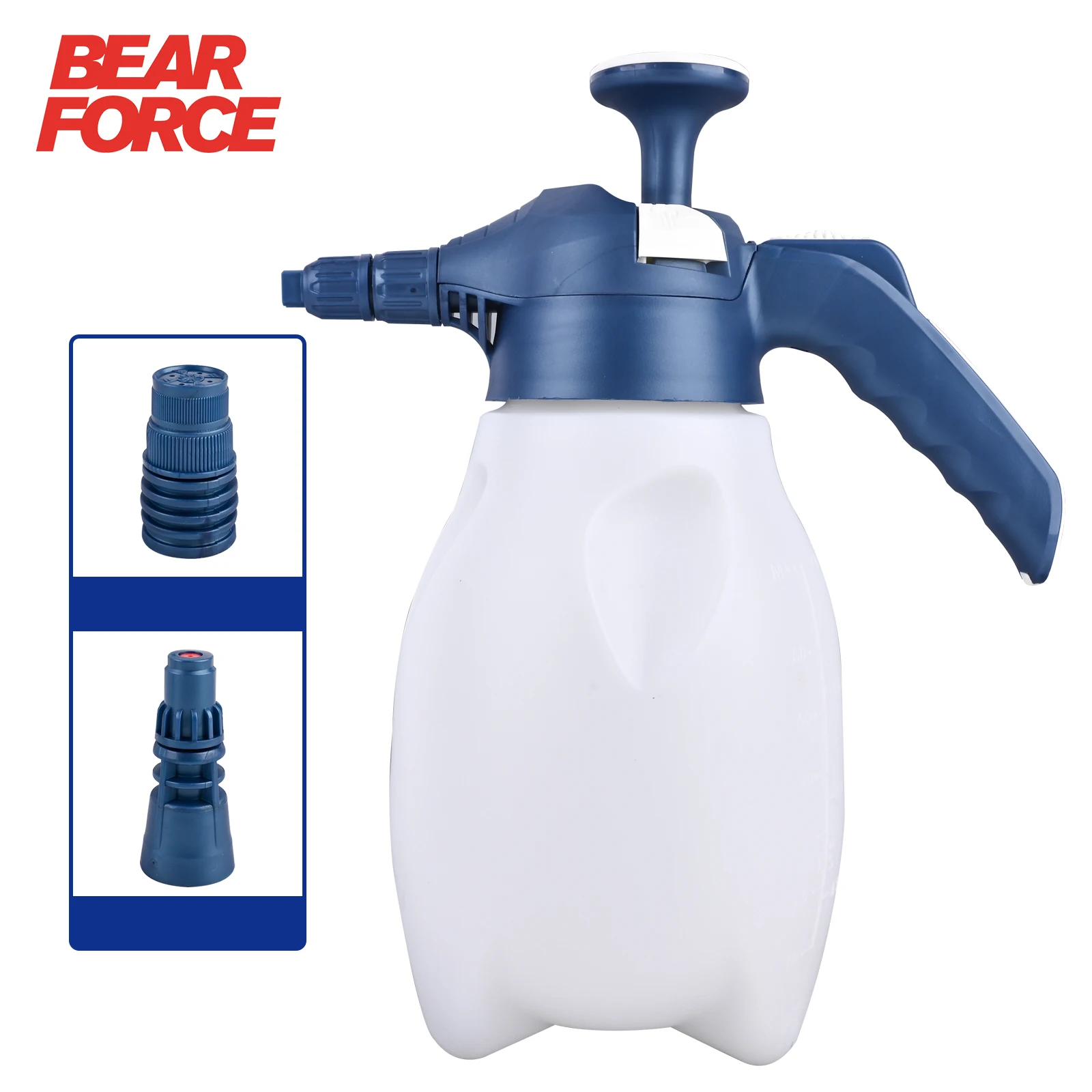 BEAR FORCE Schaumpumpensprüher (68oz/2L) Mehrzweck-Handpumpenschaumsprüher mit zwei einstellbaren Düsen, perfekt für die Autowäsche
