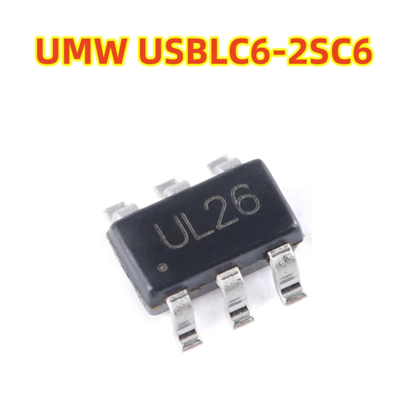 (1~100pcs)Original 100% brand new chip Genuine UMW USBLC6-2SC6 SOT-23-6 Low Capacitance 2-Wire ESD Electrostatic Protection Chip