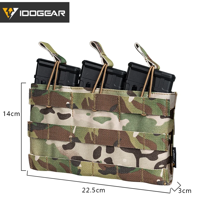 IDOGEAR Tactical Molle Triple Mag Pouch 5.56 Open-Top Magazine Pouch 3526