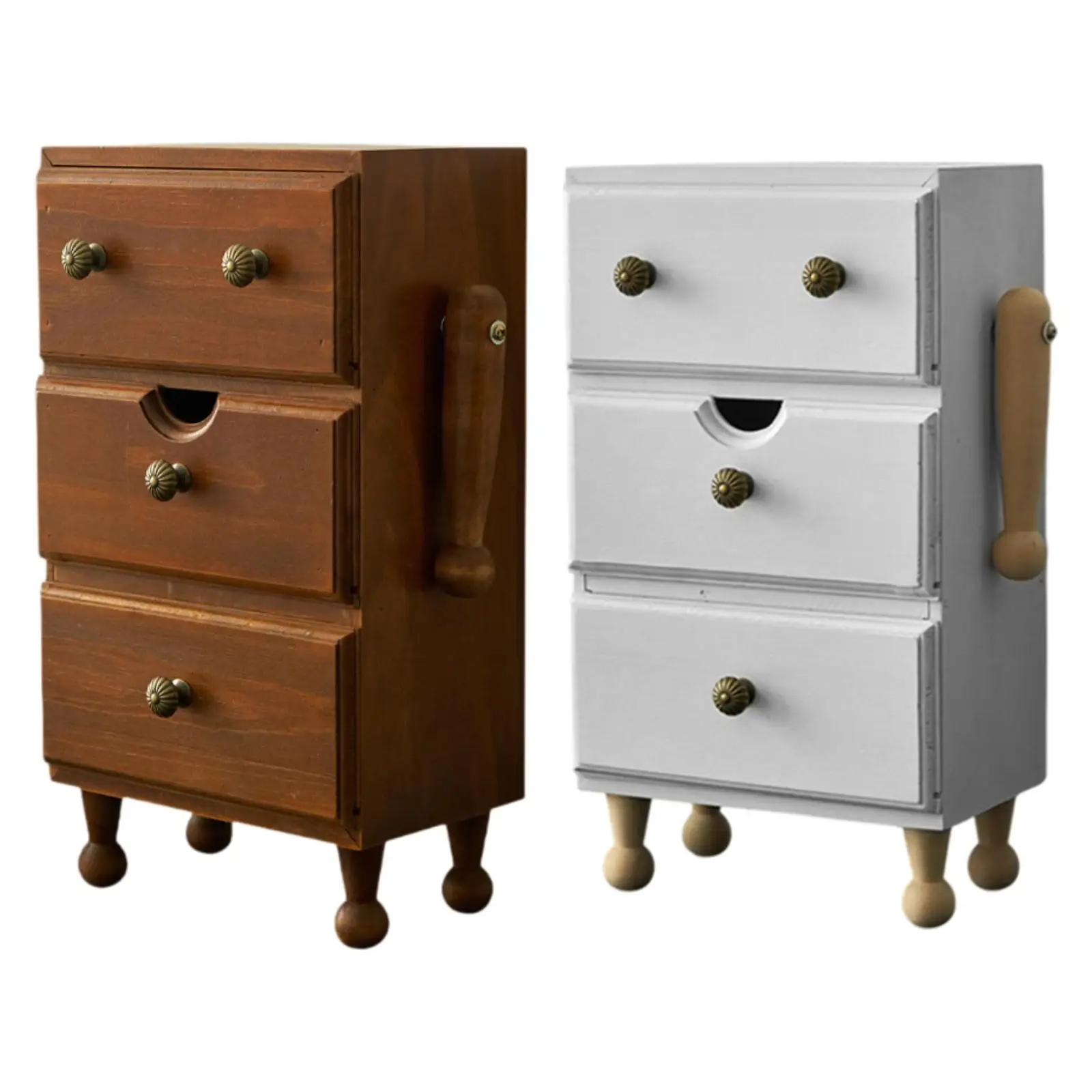 

Деревянная шкатулка для драгоценностей, настольный органайзер для ожерелья, серег, колец, форма робота для женщин, органайзер для ювелирных изделий с 3 ящиками для дома