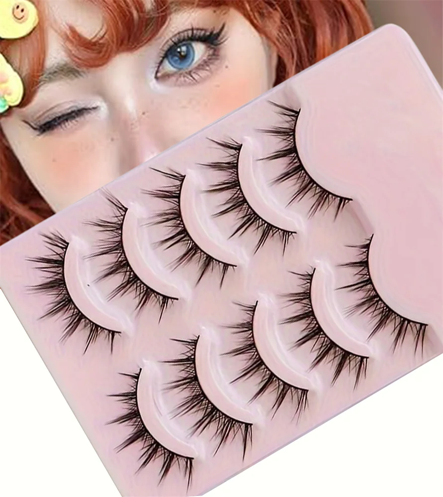 Blooming - Style False Eyelashes, Thick And Natural Slender False Eyelashes, Reusable Wispy Eyelashes Extension Makeup Tool,
