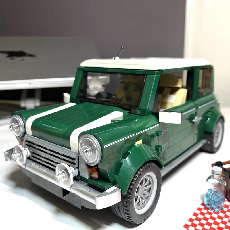 1077 STKS Klassieke Technische Groene Model Bouwstenen Set Compatibel Met 10242 Creatieve Voertuigen Educatief Speelgoed Voor Kinderen Gift