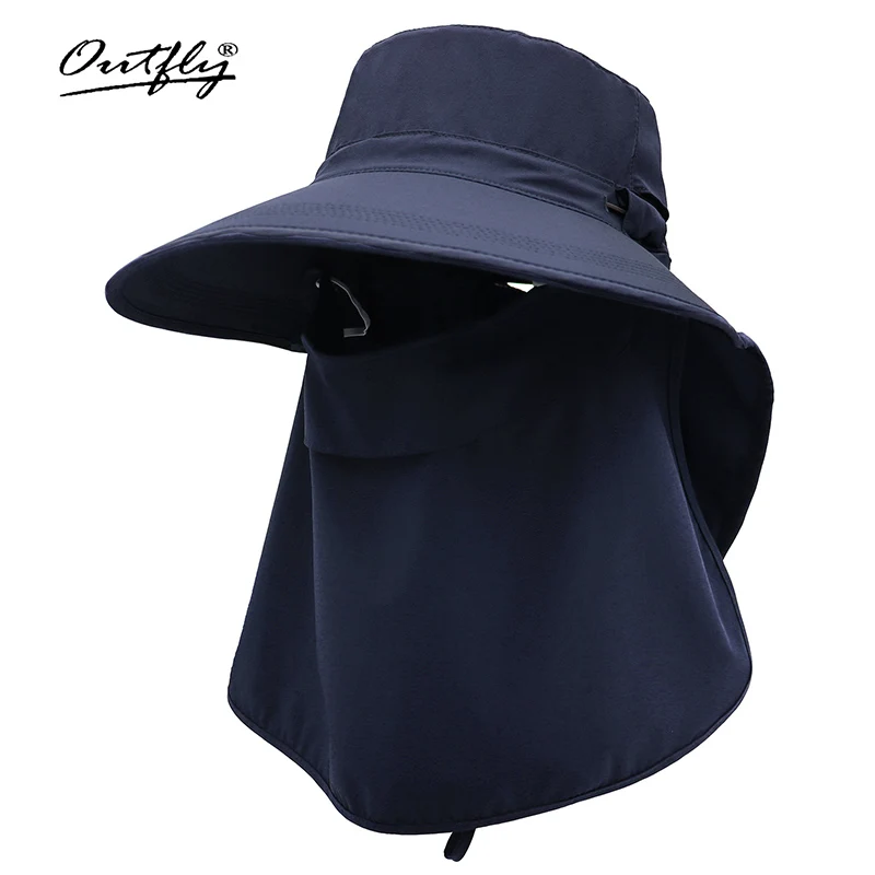 

Outfly Summer Cool Sun Hat Women Lightweight Ponytail Visor Beach Hat Removable Face Mask and Neck Cover Outdoor Fishing Hat