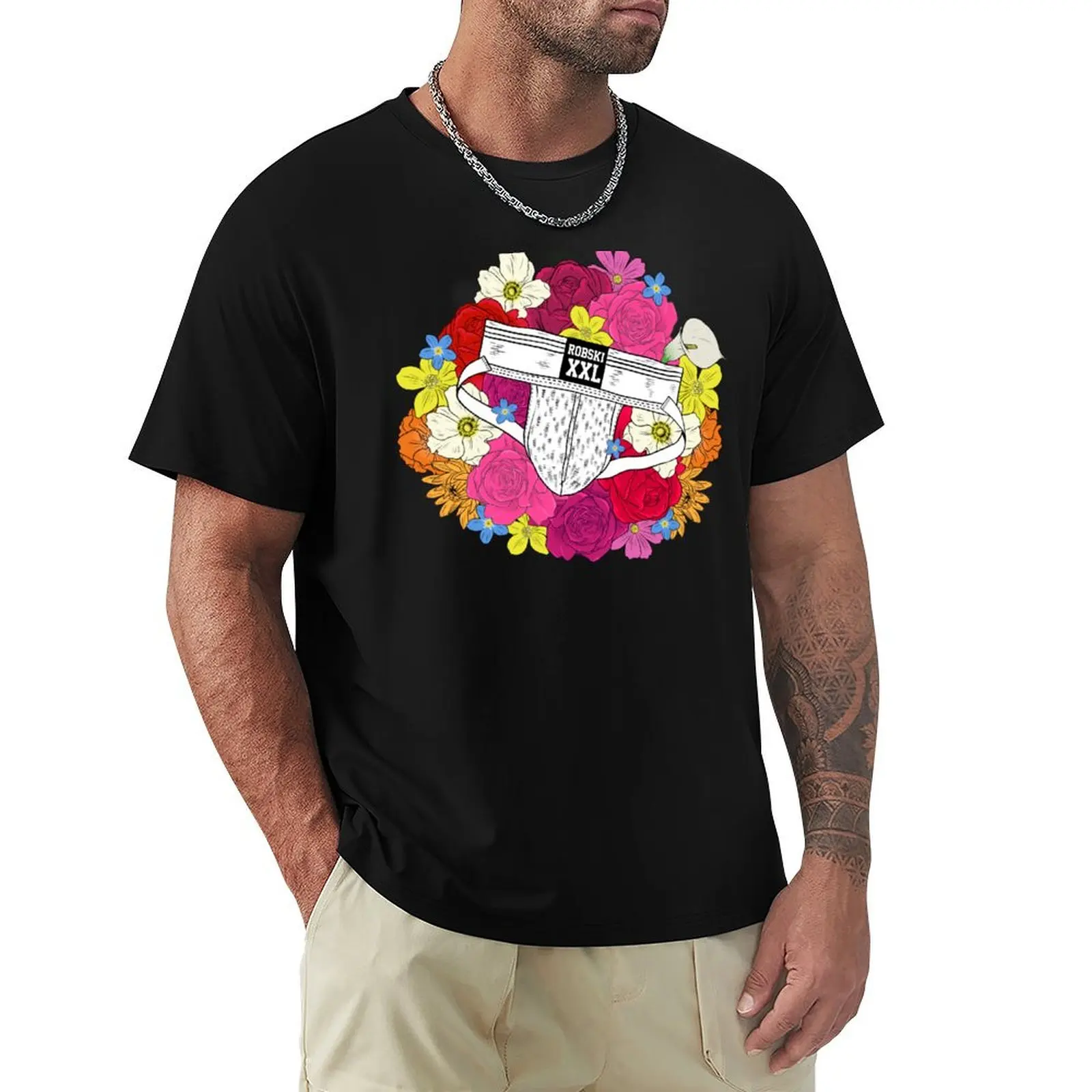

Floral Jock T-Shirt clothes rapper graphic tees valentines boutique clothes plus size men clothing