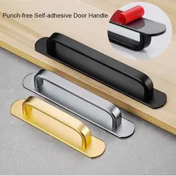 New Aluminium Alloy Door Handle Self-Adhesive Hardware Door Knob Punch-free Multifunctional Door Handlebar Kitchen