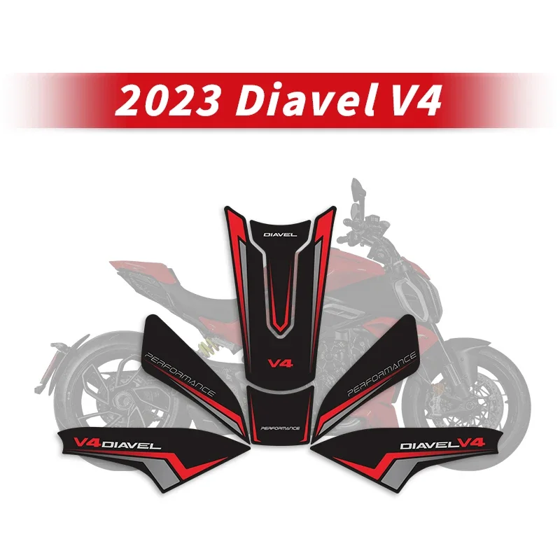 

For DUCATI DIAVEL V4 2023 Years Motorcycle Accessoreis Fuel Tank Anti Slip Stickers Kits Of Bike Gas Pad Can Choose Color