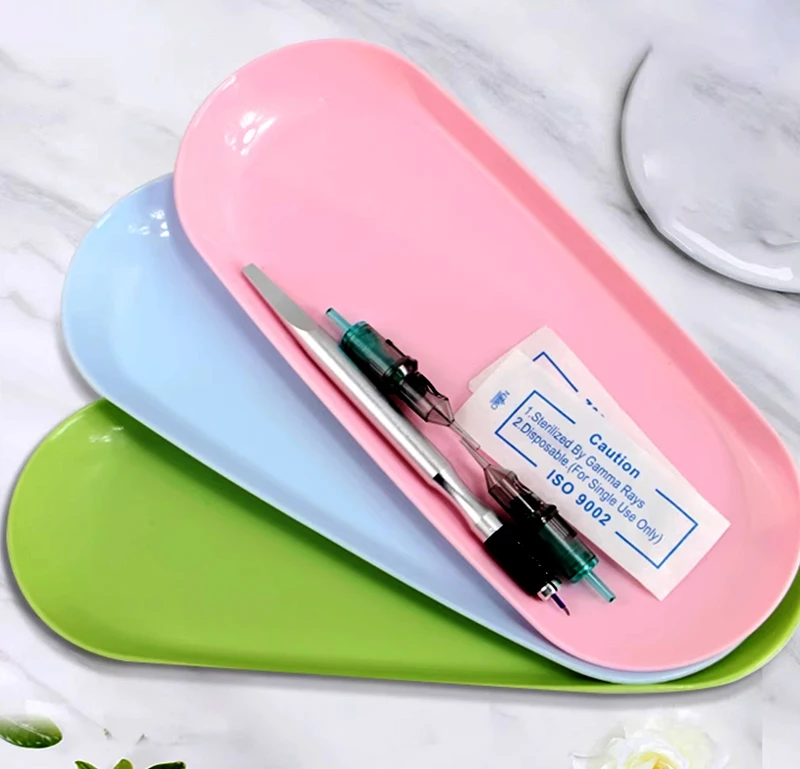 

Permanent Makeup Tattoo Tray PP Material Round Corner PMU Desktop Tool Storage Tray Tattoo Fog Microblading Eyebrow Lip Supplies